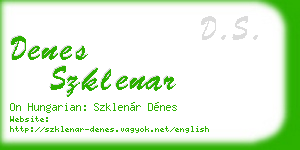 denes szklenar business card