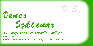 denes szklenar business card